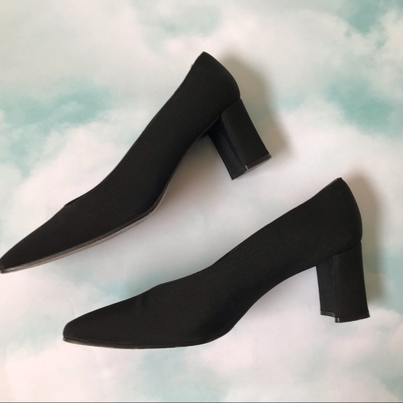 Stuart Weitzman Black Fabric Covered Pumps - Picture 3 of 7